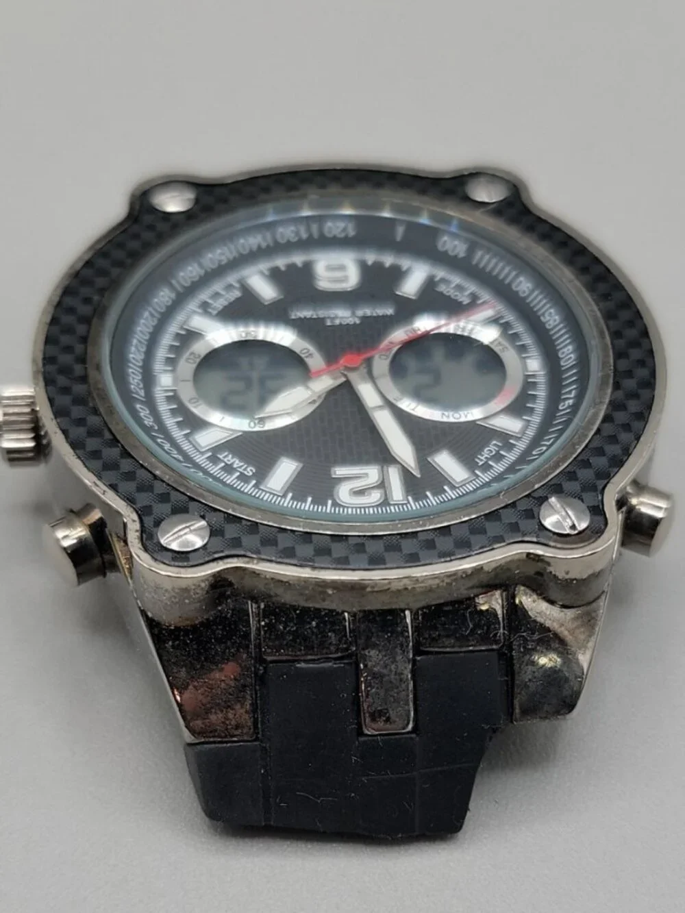 Tachymeter Water Resistant Mens Quartz Watch MDC74565W 47mm Needs A Band